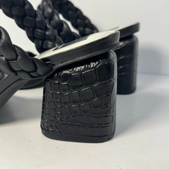 Dolce Vita Black Braided Block Heel Sandal 8 - Picture 7 of 10